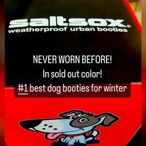 Brand new! Sold out dog booties! Got as gift; too small for our dog!